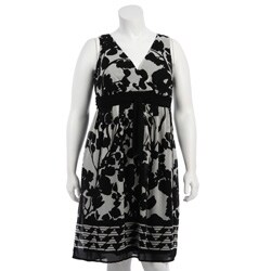 Jonathan Martin Women's Plus Size Belted Chiffon Dress