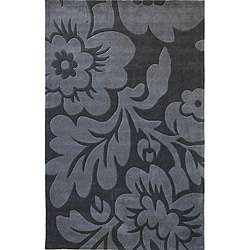 Hand-tufted Alexa Pino Collection Floral Grey Rug (7'6 x 9'6)