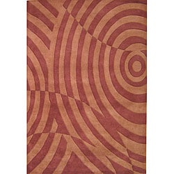 Hand-tufted Metro Rust Wool Rug (5' x 8')