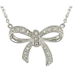 Miadora 10k White Gold Diamond Accent Bow Necklace