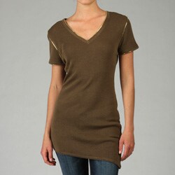 Adrienne Vittadini Women's Ribbed Zipper Tunic