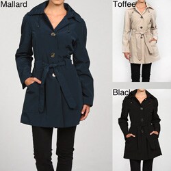 London Fog Women's Single-breasted Hooded Coat