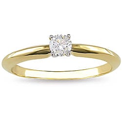 Miadora 18k Gold 1/4ct TDW Diamond Solitaire Engagement Ring (G-H, SI2)