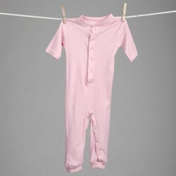 Aegean Infant Girl's Pink Butterfly Long Johns Sleeper