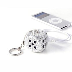 Rhinestone Dice Keychain MP3 Speaker