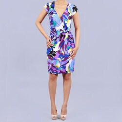 JFW Junior's Multicolor V-neck Wrap Dress