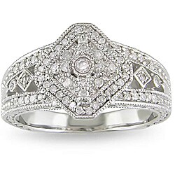 Miadora Sterling Silver 1/3ct TDW Diamond Ring (H-I, I3)
