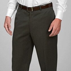 Austin Reed Men's Olive Flat-front Gabardine Trousers