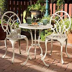 Christopher Knight Home Anacapa Aluminum Off-white Bistro Set