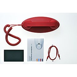 Red 'Retro Moshi Moshi' Handset with Base