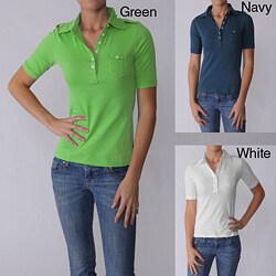 Illusion Junior's Polo Style Knit Top