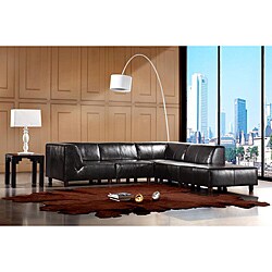 EuroDesign Brown Leather 5-piece Sectional Sofa Set