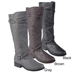 Journee Collection Women's Buckle Accent Tall Boots