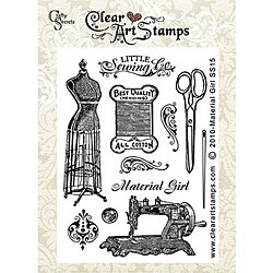 Crafty Secrets 'Material Girl' Small Clear Art Stamps Sheet 