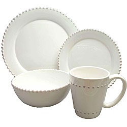 American Atelier Bianca Bead 16-piece Dinnerware Set