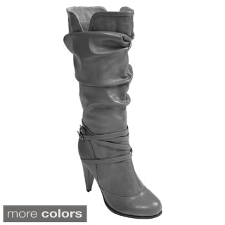 Journee Collection Women's 'Martha-2' Strappy High Heel Slouchy Boot