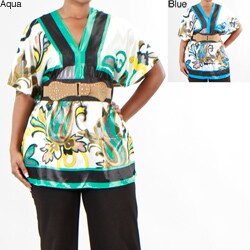 Ava Dee Women's Plus Size Belted Top