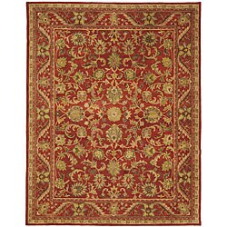 Handmade Heirloom Red Wool Rug (7'6 x 9'6)