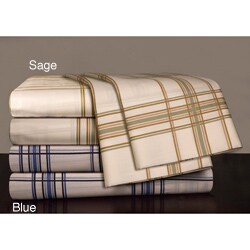 Egyptian Cotton 300 Thread Count Plaid Print Sheet Set