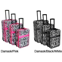 World Traveler 3-piece Damask Expandable Luggage Set