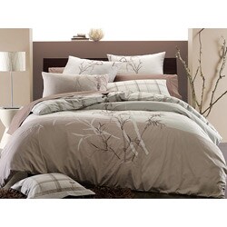 Embroidered Bamboo 3-piece King-size Duvet Cover Set