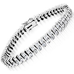 Collette Z Sterling Silver Cubic Zirconia 'S' Tennis Bracelet