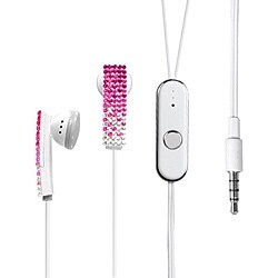 Blackberry Bold 9650/ 9700 Luxury Pink Rhinestone Diamante Handsfree Earphone/ Earpiece