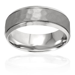 Stainless Steel Polished Textured Ring