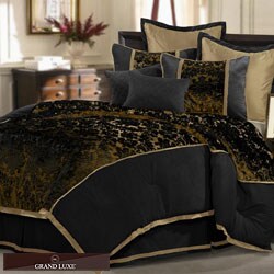 Black Venzato 8-piece Queen-size Comforter Set