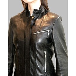 IZOD Women's Plus Size Lamb Leather Moto Jacket