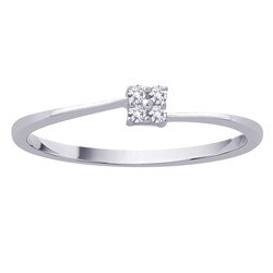 Size 7, 10k White Gold 1/2ct TDW Diamond Fashion Ring 