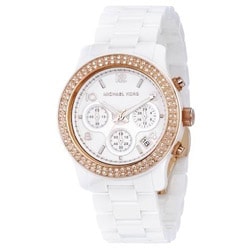 Michael Kors Women's White Ceramic Rose-gold Watch