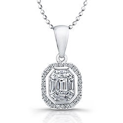 14k White Gold 1/2ct TDW Diamond Mosaic Halo Necklace
