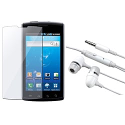 White 3.5 mm Headset and Screen Protector for Samsung Captivate i897