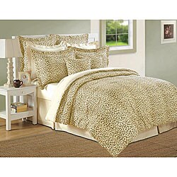 Isabella Clarke 300 Thread Count Cafe/ Ivory Cheetah Print 8-piece Comforter Set 