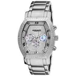 Akribos XXIV Men's Multifunction Diamond Tonneau Swiss Quartz Watch
