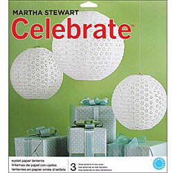 Martha Stewart Celebrate Decor White Eyelet Lanterns (Pack of 3)