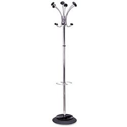 Alba Chrome Five-knob Standalone Coat Tree Rack and Umbrella Stand