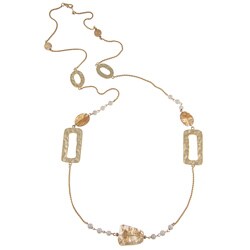 Alexa Starr Long Goldtone Rutilated Quartz Necklace