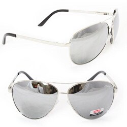 Unisex 5007 Silver Aviator Sunglasses