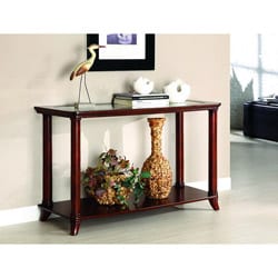 Hallow Beveled Glass Top Console/ Sofa Table