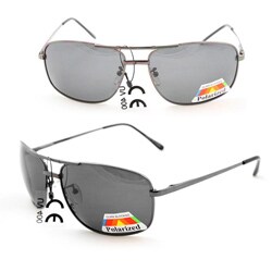 Men's 7837P Black Polarized Wrap Sunglasses 