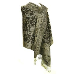Women's Mocha Paisley Viscose Wrap