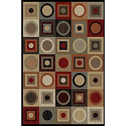 Ivory/ Multi Abstract Area Rug (7'6 x 9'10)