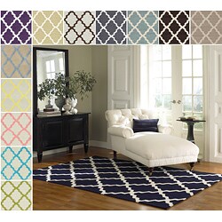 Hand-hooked Alexa Moroccan Trellis Wool Rug (5' x 8')