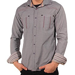 191 Unlimited Men's Grey Button-down Shirt