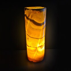 Alabaster Carved Pillar Lamp (Egypt)