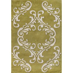 Handmade Sabrina Golden Olive Wool Rug (5' x 8')