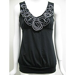 Simply Irresistible Women's Zipper Ruffle Sleeveless Top