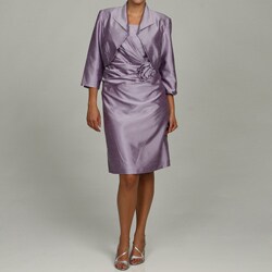 Jessica Howard Women's Plus-size 2-piece Shantique Jacket Dress